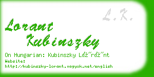 lorant kubinszky business card